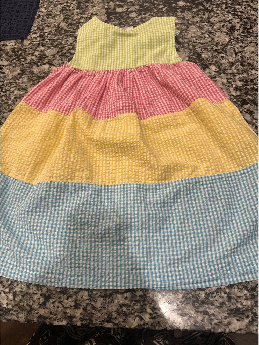 Rare, Too! Girls Colorful Gingham Dress with Fish Appliques Size 3T